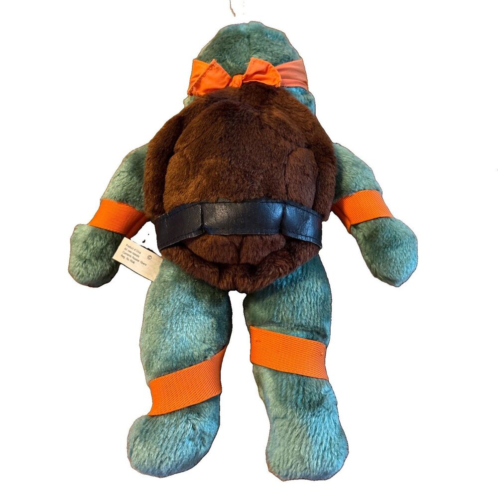 1989 Teenage Mutant Ninja Turtles Plush Michelangelo TMNT Mirage Playmate 15" - Picture 6 of 8